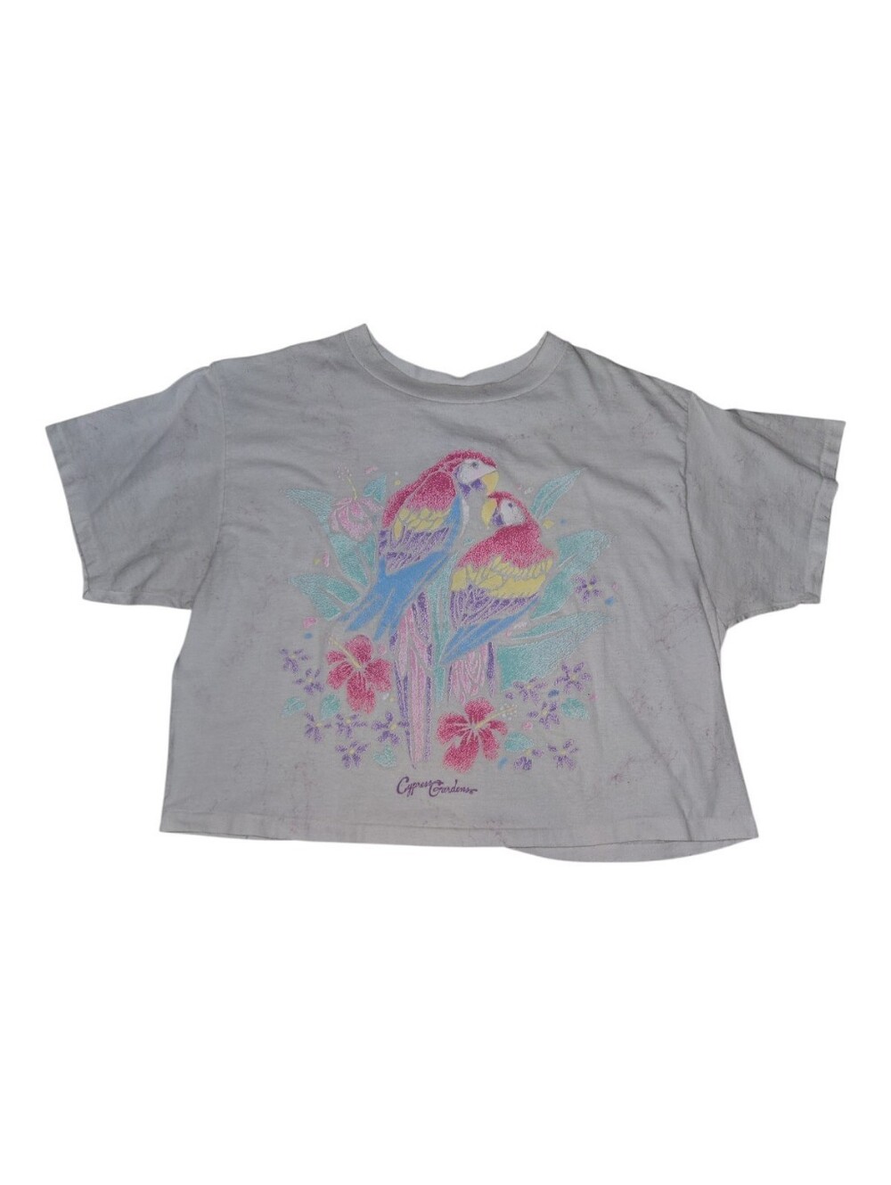 Vintage single Stitch Parrot Cropped Graphic Tee